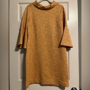 Tyler Boe Mustard Patterned Long Sleeve Dress | Size M